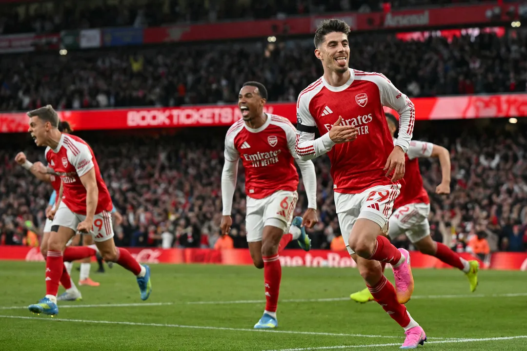 Jogadores do Arsenal durante comemoração