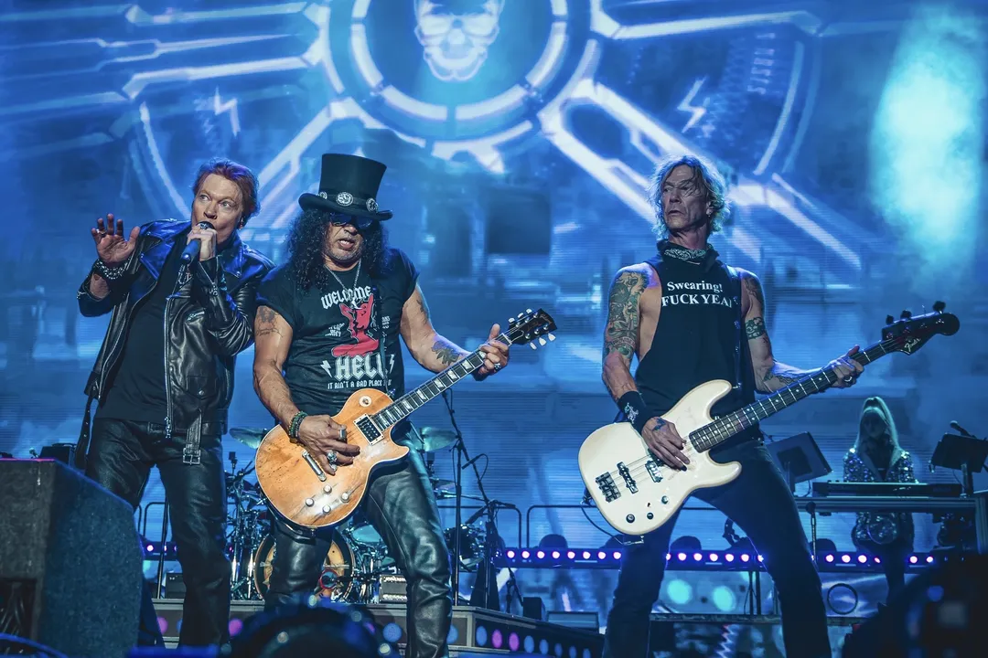 Na foto, banda norte-americana de rock Guns N' Roses