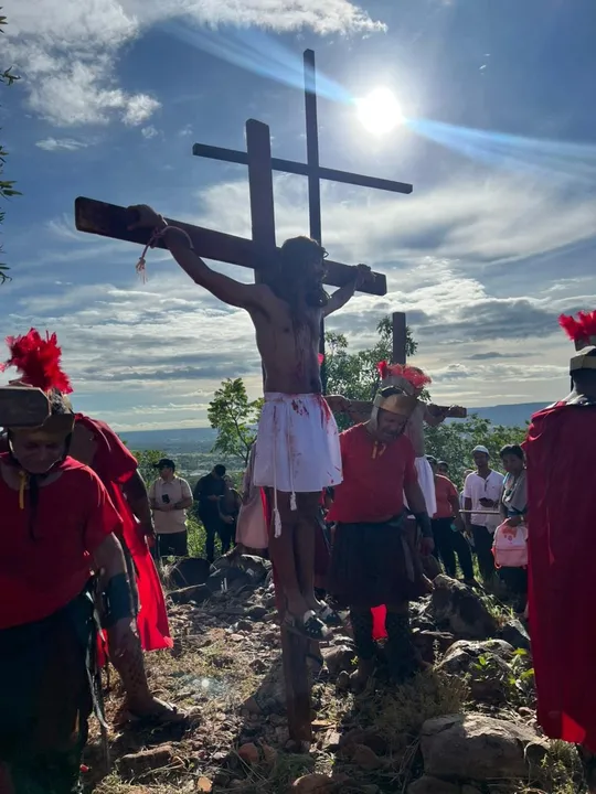 Via Sacra seguiu em um percurso aproximado de 2,6 quilômetros