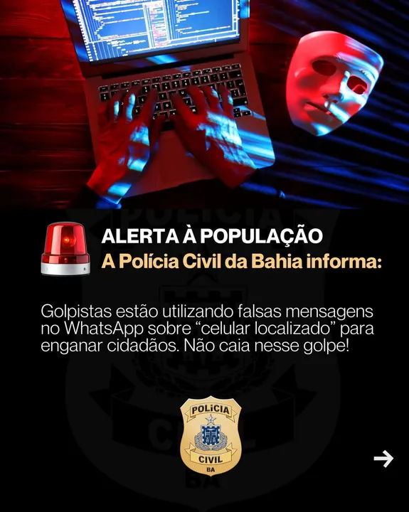 Polícia Civil da Bahia reforça que não solicita informações ou códigos por mensagens