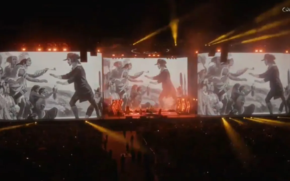 Registro do protesto feito pela banda