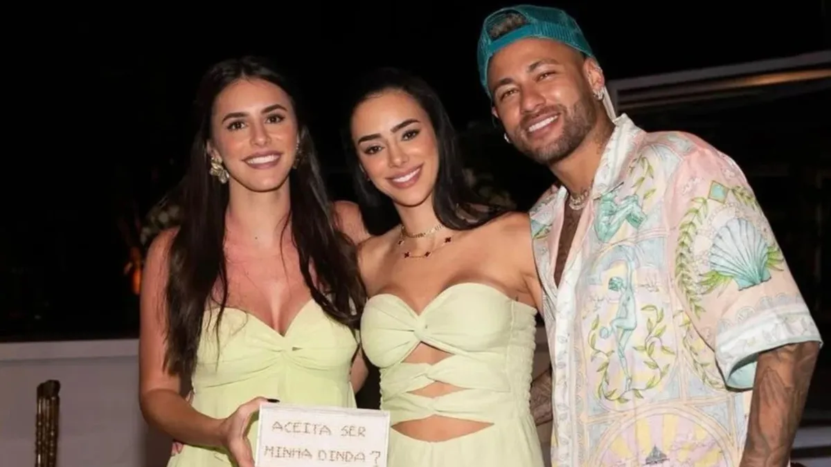 Neymar com Bruna Biancardi e Bianca, sua cunhada