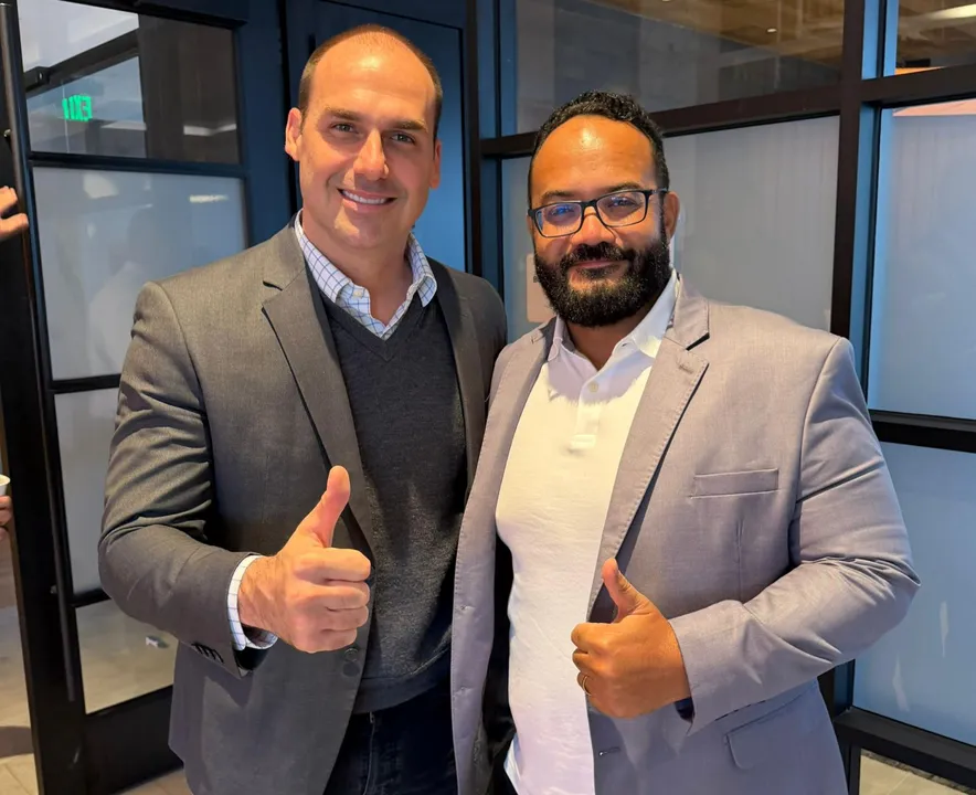 Eduardo Bolsonaro e Leandro de Jesus se econtraram nos EUA.