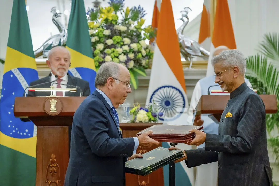 Cerimônia de troca de atos assinados com o Governo da Índia