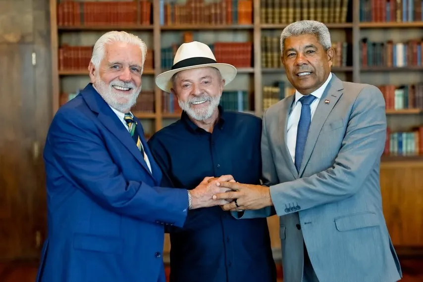 Senador Jaques Wagner, Lula e o governador da Bahia, Jerônimo Rodrigues