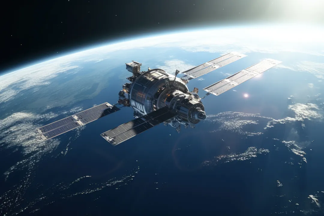 Foto ilustrativa de um satélite espacial