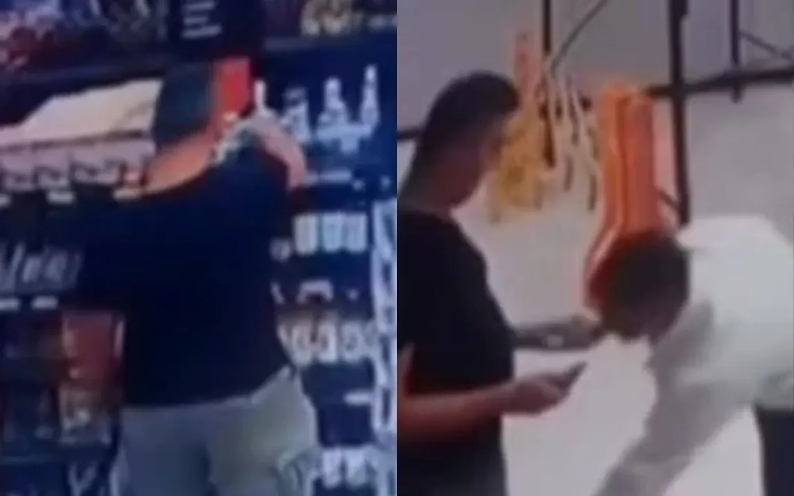 O delegado foi pego por seguranças