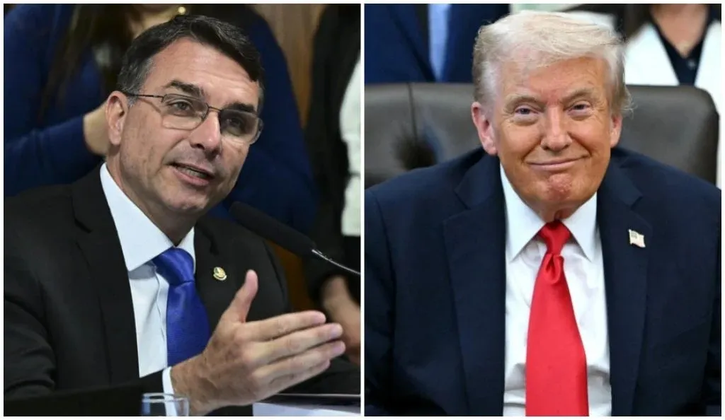 Flávio Bolsonaro e Donald Trump