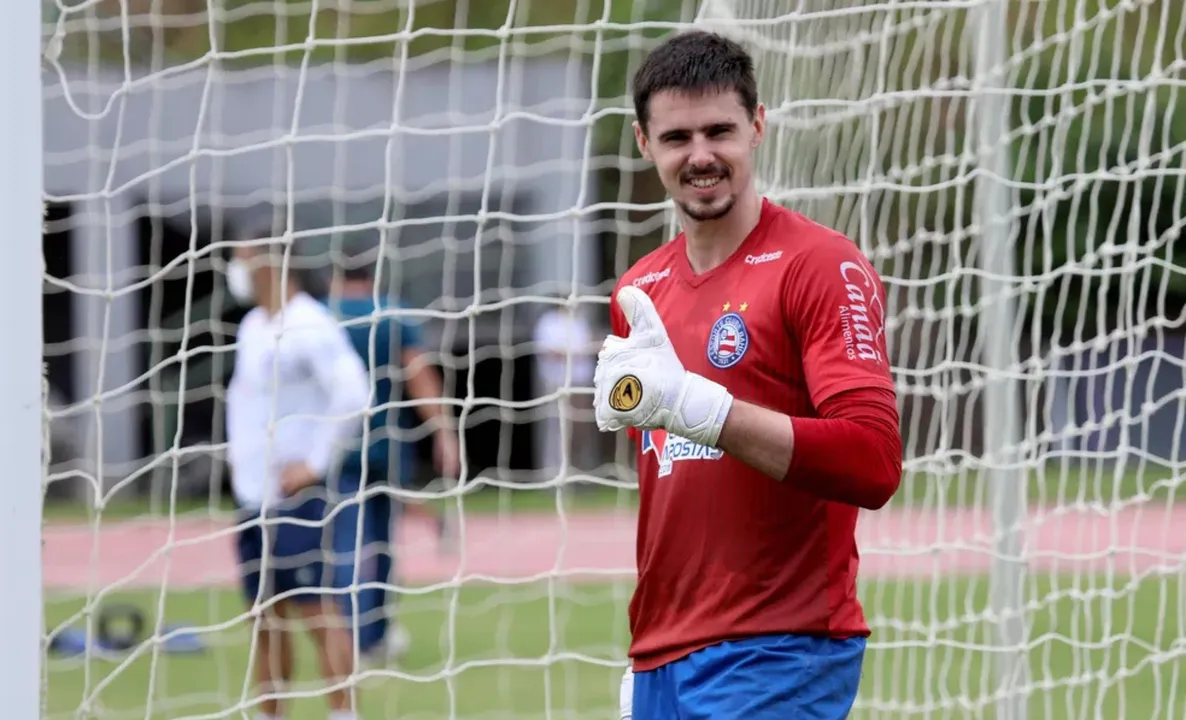 Matheus Teixeira em treinamento pelo Bahia