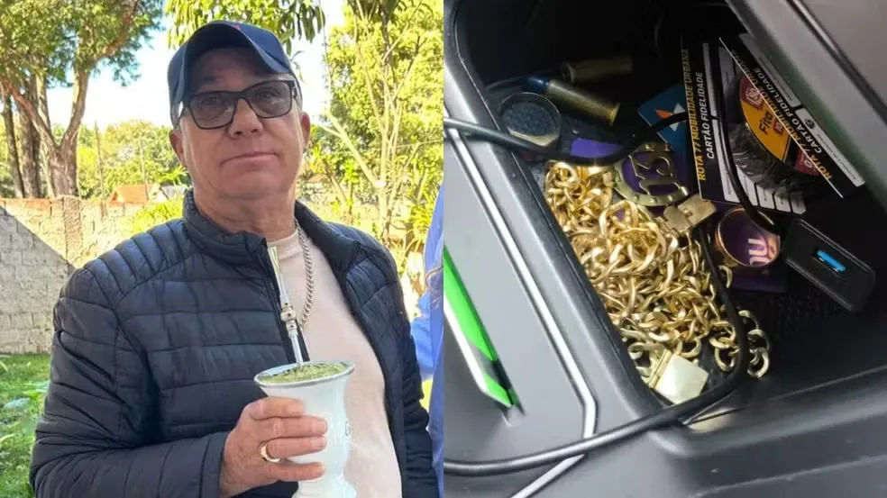 No veículo apreendido com a dupla, a polícia encontrou 184 gramas de ouro