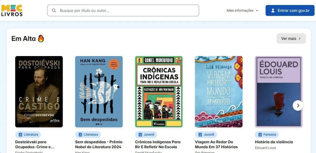 A leitura é feita diretamente na tela, sem necessidade de download obrigatório