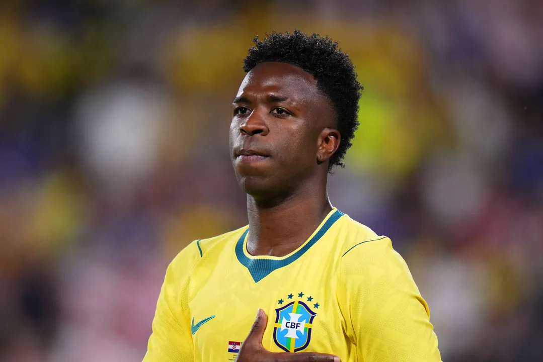 Vinícius Jr em campo pela Seleção Brasileira