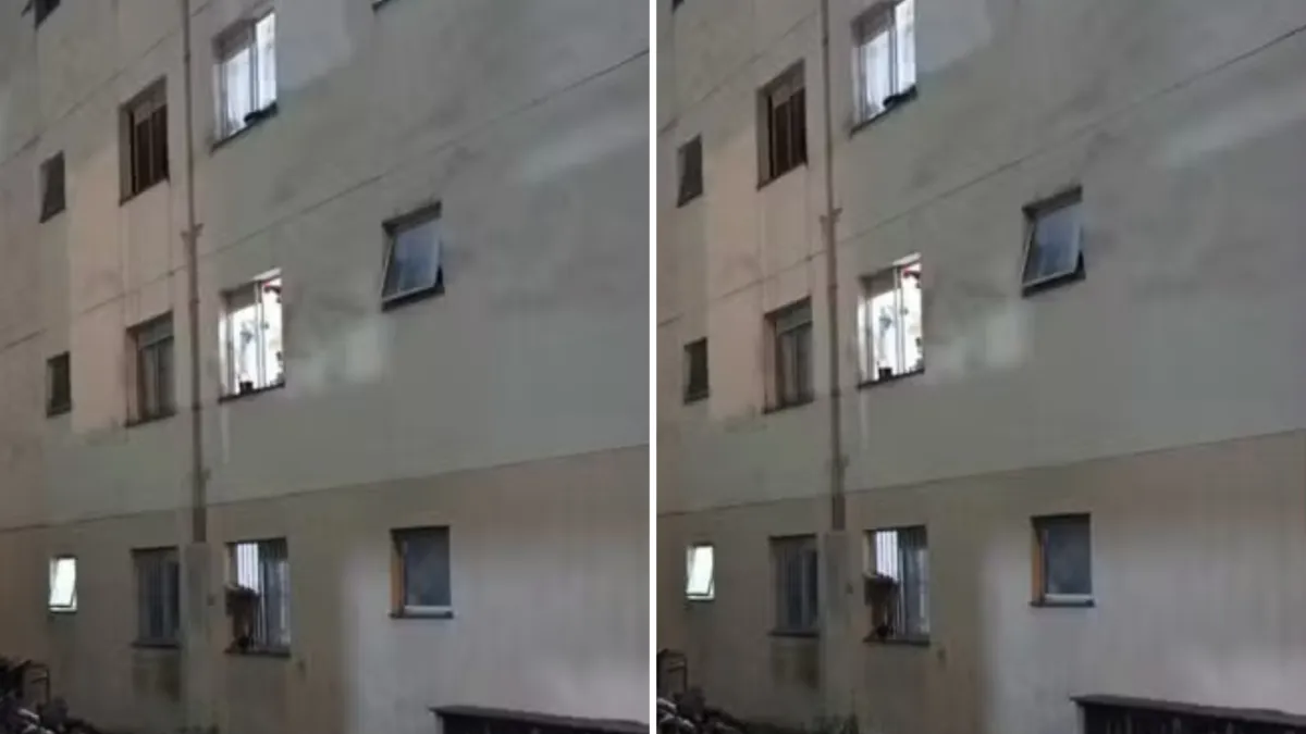 Mulher pulou da janela do seu apartamento, no segundo andar do prédio