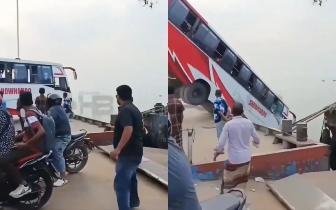 O veículo caiu direto no rio