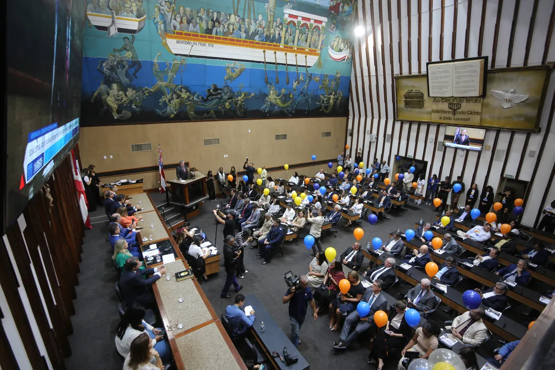 Partidos ficam sem deputados na Alba 

Sessão solene de abertura da Semana S da Fecomércio, Sesc e Senac BA no auditório da Alba - Assembléia Legislativa da Bahia

Na foto:  Imagem geral do auditório

Foto: Olga Leiria / Ag. A TARDE

Data:16/05/2025