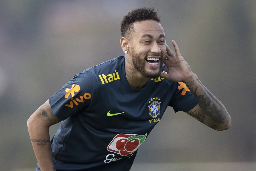 Neymar em treino pela Seleção Brasileira