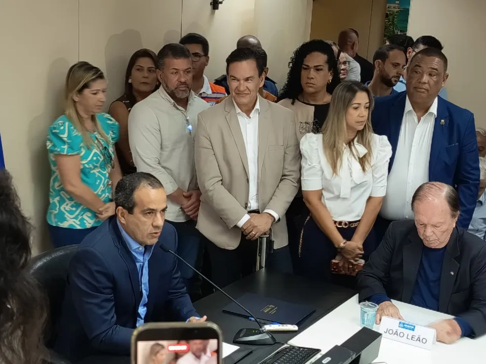 Bruno Reis (União Brasil) durante anúncio da prefeitura de Salvador