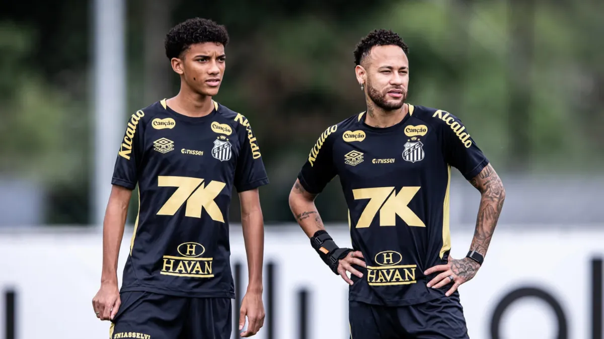 Robinho Jr e Neymar pelo Santos