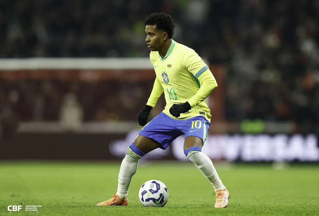Rodrygo durante o empate contra a Tunísia