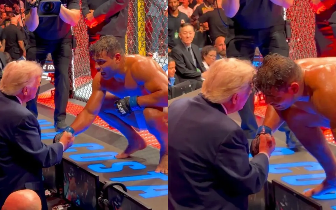 Trump interagiu com o atleta após a luta