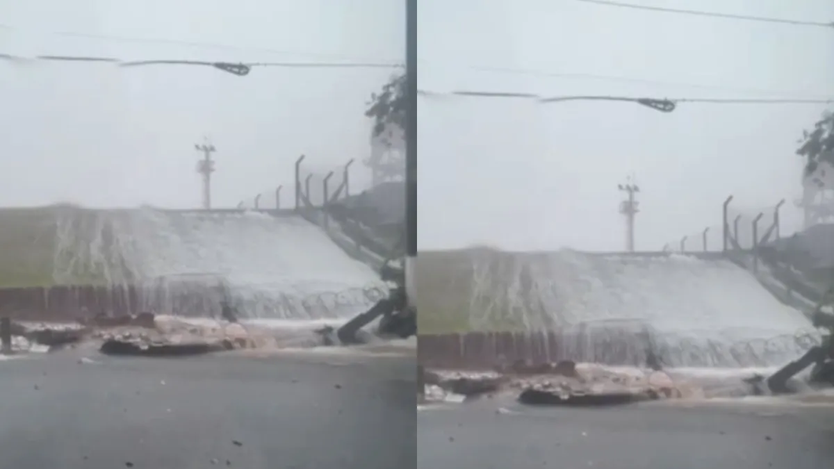 Muro desabou por conta das chuvas