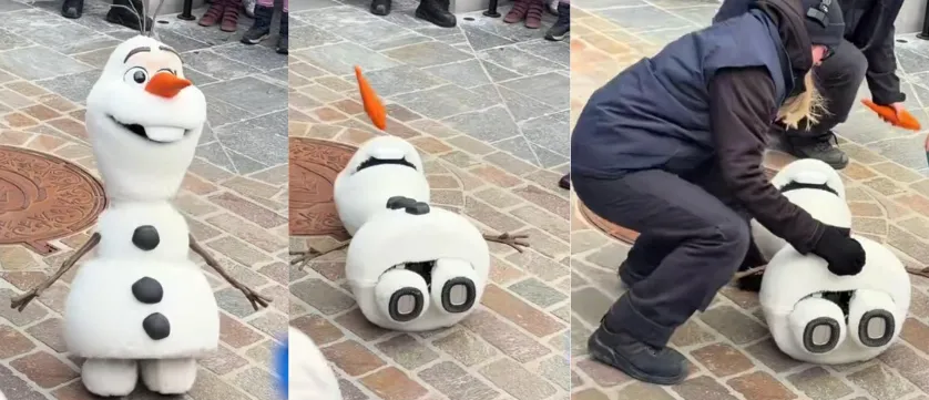 Robô Olaf colapsa durante apresentação em parque da Disney