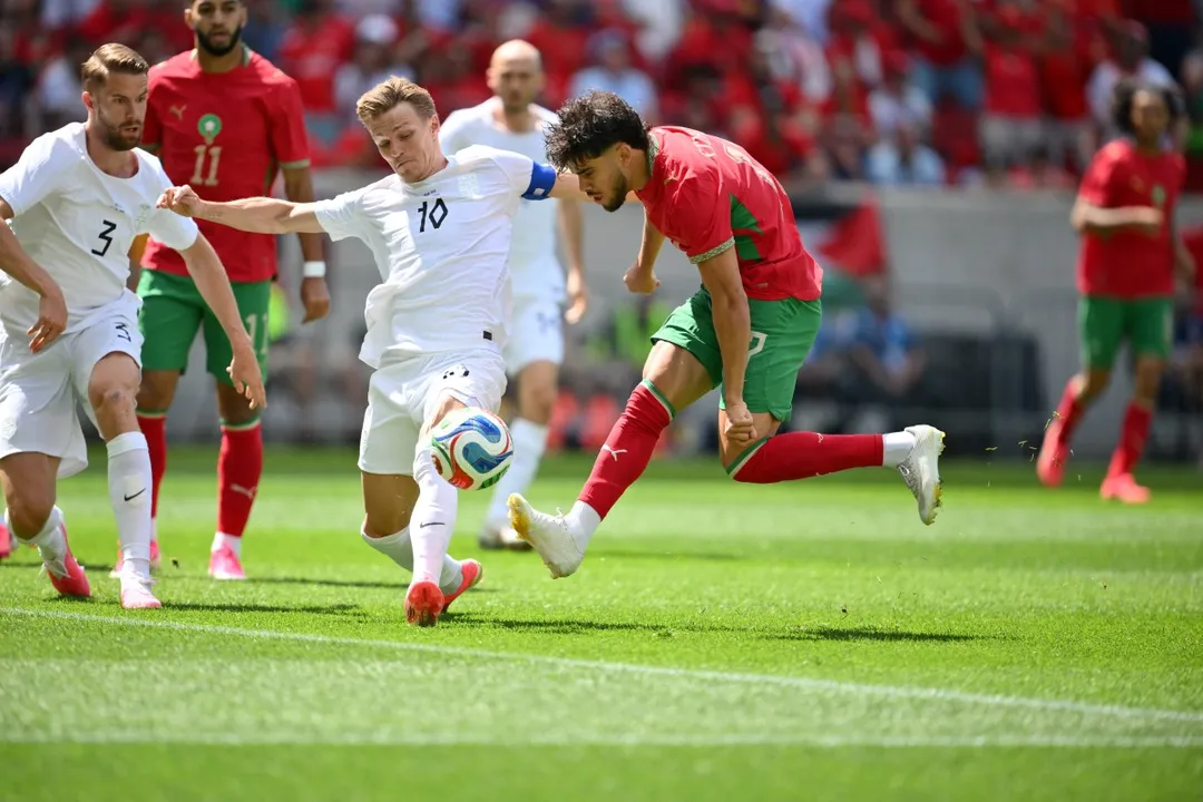 Seleção marroquina encerra preparação para a Copa do Mundo com empate diante da Noruega antes do duelo contra o Brasil