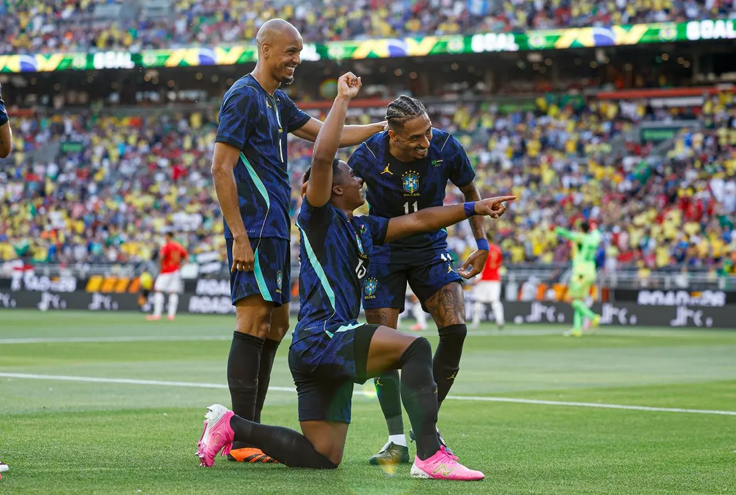 Endrick marcou o gol da vitória do Brasil contra o Egito