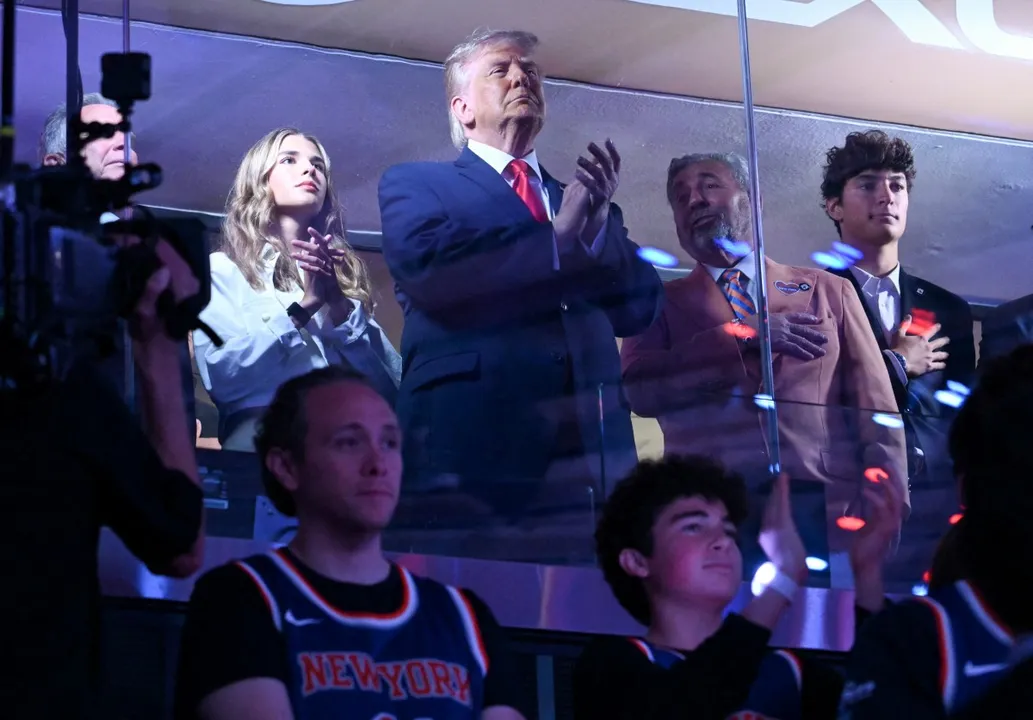 Donald Trump no terceiro jogo das finais da NBA