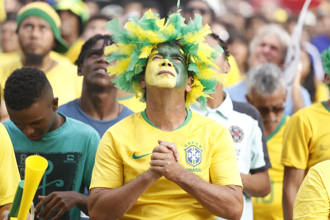 Torcida do Brasil no Farol da Barra em 2018