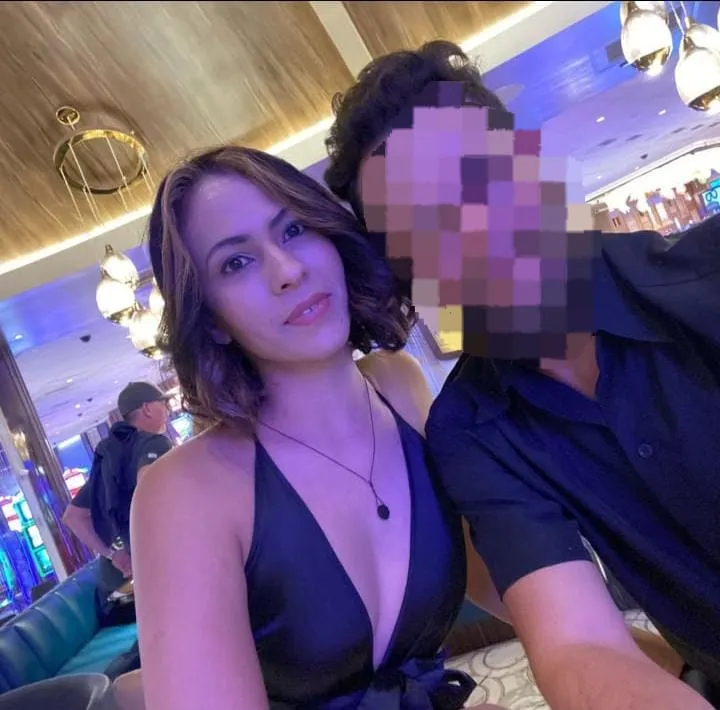 Aline e o ex-marido, com quem conviveu por três anos