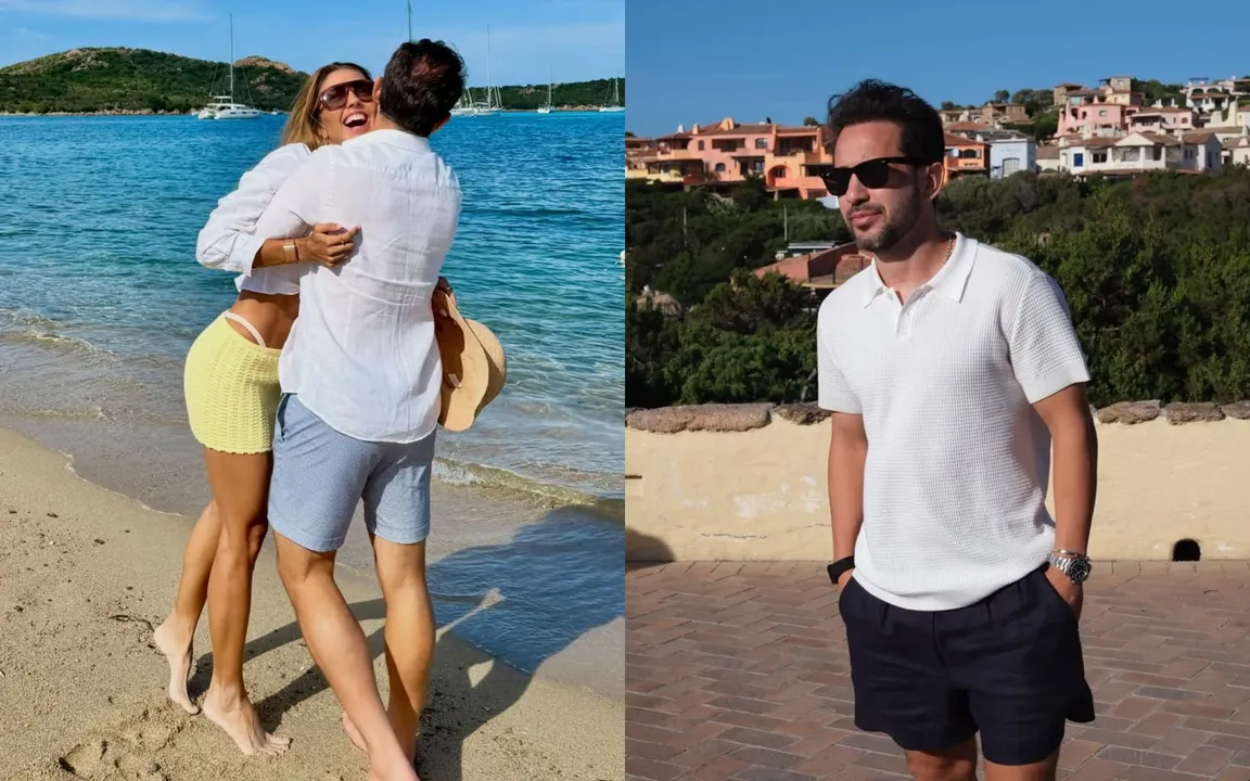 O casal está viajando com alguns amigos