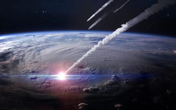 Explosão de meteoro na atmosfera