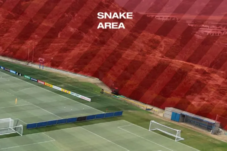 Área destacada pela presença de cobras ao lado do CT da Suíça nos EUA