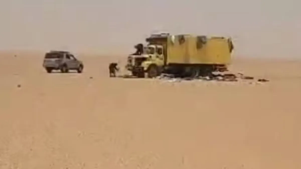 Grupo estava em um caminhão que quebrou em uma área remota do deserto