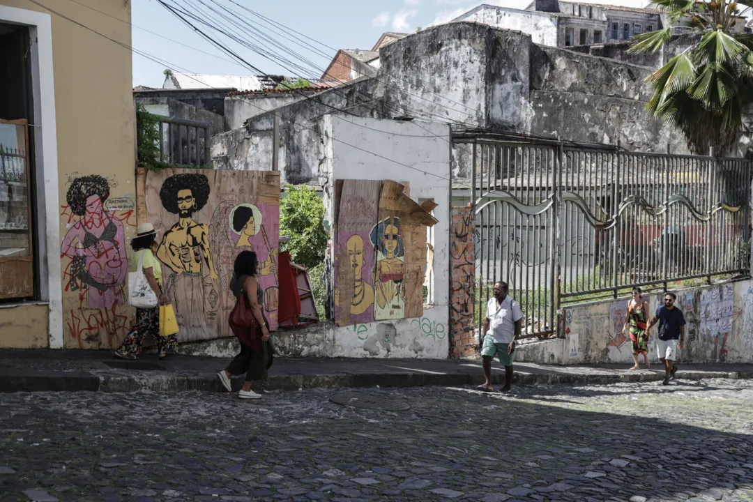 Entrada da Praça do Reggae, no Pelourinho: espaço está fechado há mais de dez anos