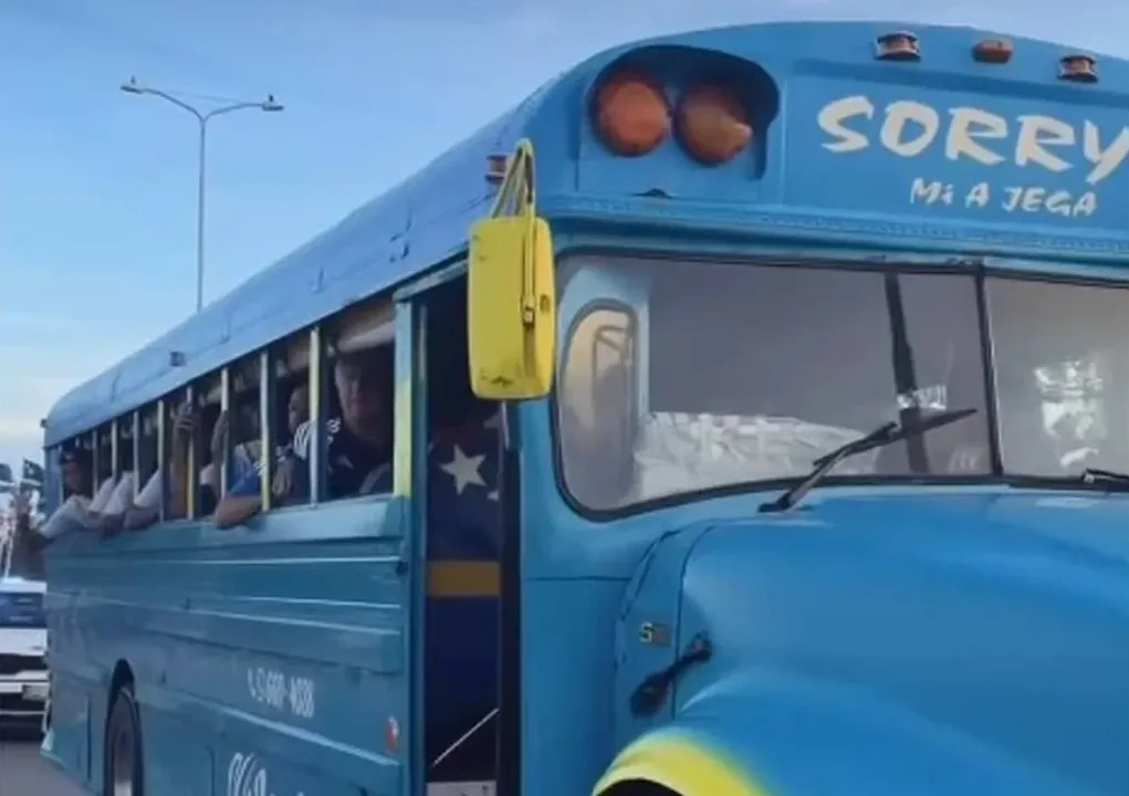 Ônibus utilizado pela seleção de Curaçao
