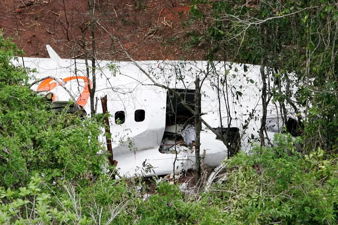 Destroços do Boeing 737 da Gol que caiu no Mato Grosso