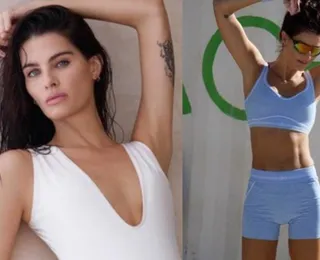 Férias na Bahia! Isabeli Fontana posa de biquíni rosa ao lado do filho
