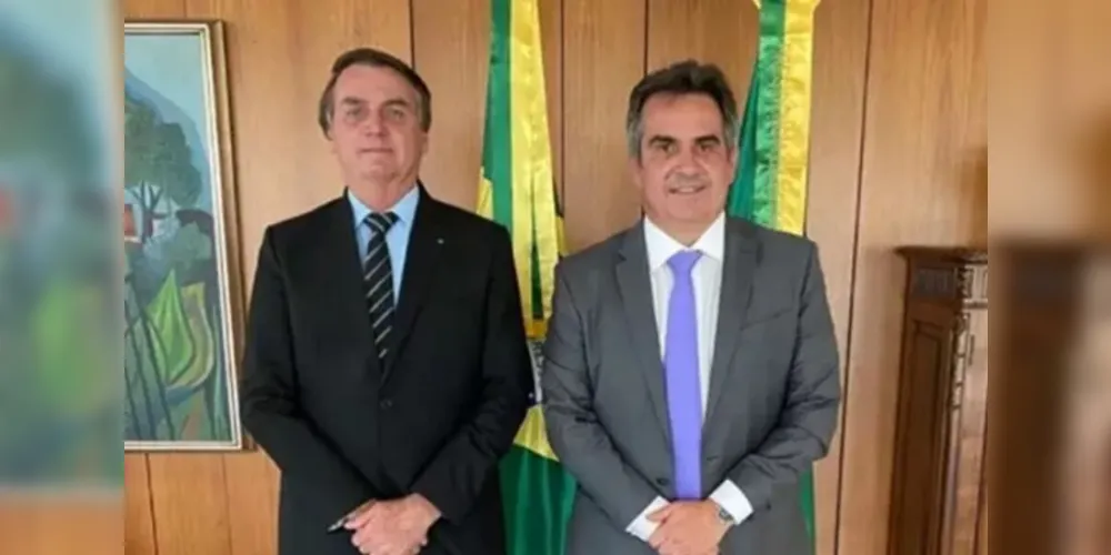 Ministro da Casa Civil, Ciro Nogueira ao lado do presidente Jair Bolsonaro
