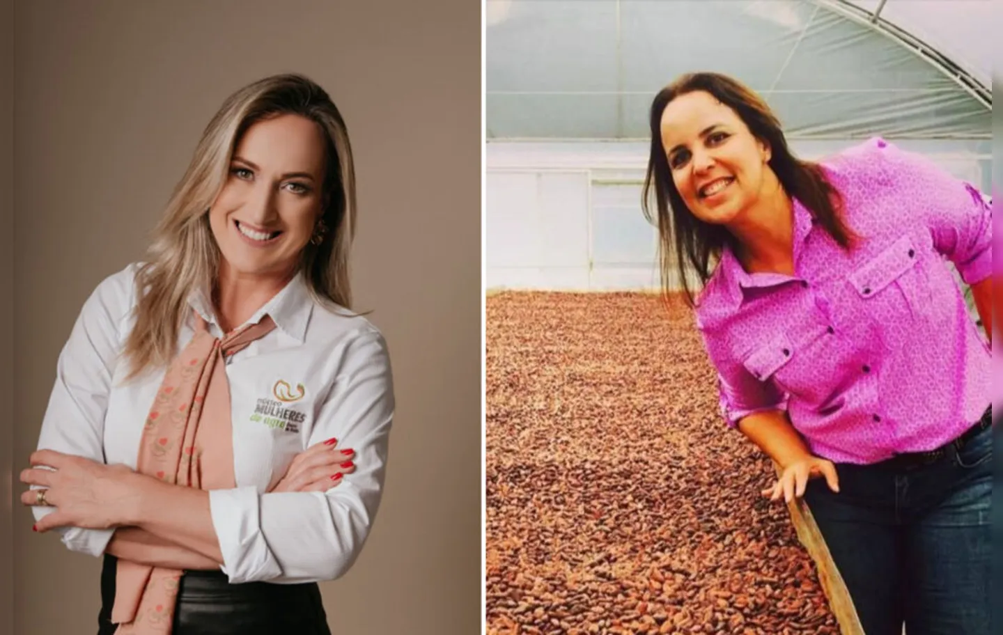 Suzana Viccini é produtora de grãos e Marcela Tavares é proprietária da Cacau do Céu Chocolate Finos