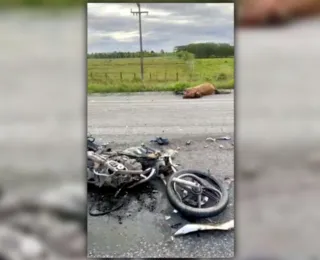 Após colidir em cavalo, motociclista morre atropelado por carreta