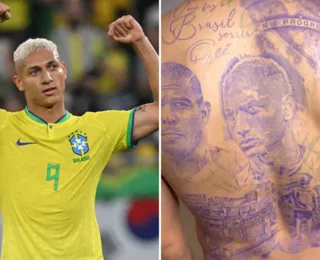 Richarlison homenageia Pelé, Ronaldo e Neymar com tatuagem gigante