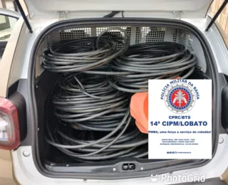 Trio é preso com mil metros de cabos eletrônicos em Salvador