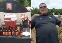 Vídeo: filho de ex-prefeito faz homenagem com cerveja em túmulo do pai