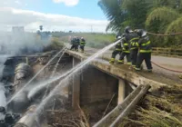Condutor morre e veículo fica carbonizado em acidente na BR-101