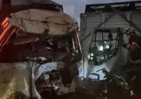 Duas pessoas morrem após batida entre dois caminhões na Bahia