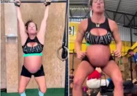 Grávida viraliza ao mostrar treino intenso de crossfit; assista