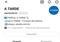 Grupo A TARDE marca presença em nova rede social Threads; confira