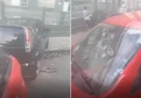 Vídeo: dupla é baleada após roubar carro na Federação